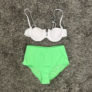 Shein - white and green bikini set - NWOT